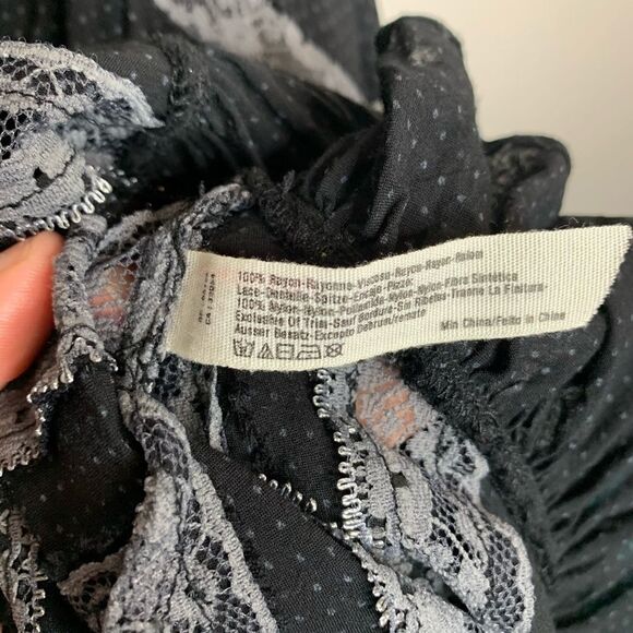 FP black combo voile lace trapeze dress. Small - Picture 9 of 9